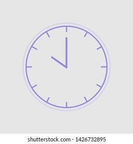 Vector Illustration. Europe And American Time. Analog Wall Clock With: 10:00 Or 22:00 10:00 am Or 10:00 pm. The Gray Dial Without Numbers On The White Background. Shcedule For Business Or Education