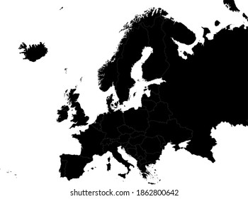 vector illustration of Europe continent map