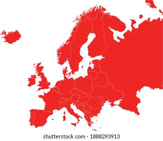vector illustration of Europe Continent map