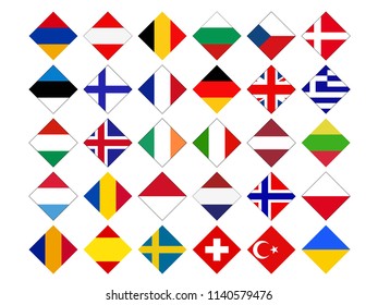 vector illustration of Europe countries flags