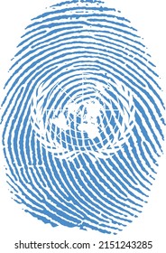 Vector illustration of the Europe flag in the shape of a fingerprint