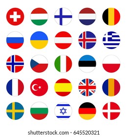 vector illustration of Europe flags