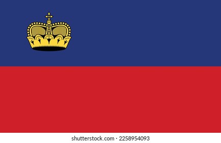 Vector illustration of the European country flag of Liechtenstein