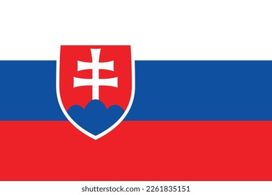 Vector illustration of the European country flag of Slovakia