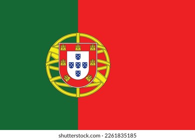 Vector illustration of the European country flag of Portugal