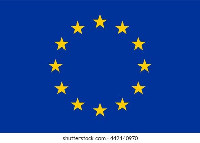 vector illustration of european flag EU original and simple in official colors and proportion correctly, isolated background