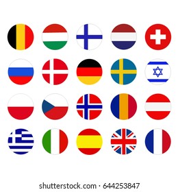 vector illustration of European flags