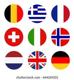 vector illustration of European flags