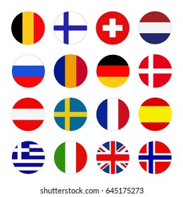 vector illustration of European flags