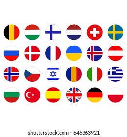 vector illustration of European flags