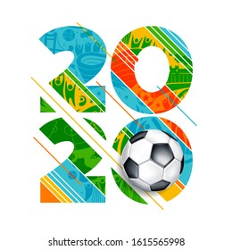 vector illustration. European football cup 2020. ball graphic design on a white background with spots. stylish background gradient
