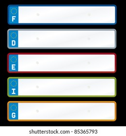 Vector illustration of european license plates.