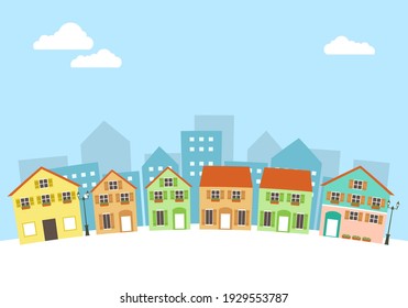 Ilustración vectorial de la ciudad europea