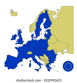 European Union Countries Map Eu Member Stock Illustration 1475260382