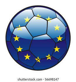 vector illustration of European Union flag on soccer ball