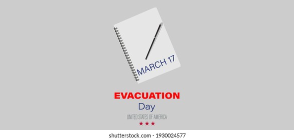 Vector illustration of Evacuation Day, A holiday observed in Suffolk County, Massachusetts and also by the public schools in Somerville