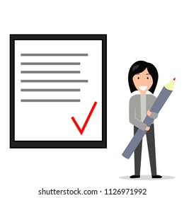 
vector illustration
 the evaluation is positive,