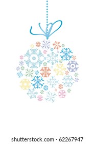 Vector illustration of evening ball made of snowflakes