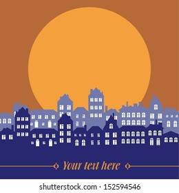 vector illustration of evening city