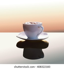 A vector illustration for evening coffee