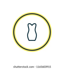 Vector illustration of evening dress icon line. Beautiful lifestyle element also can be used as elegance icon element.
