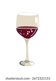 vetor ilustração de vidro de noite de vinho tinto