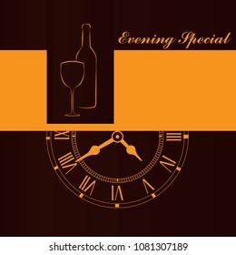 Vector illustration of evening special invitation card.
