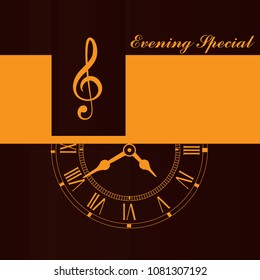 Vector illustration of evening special invitation card.