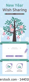 Vector illustration of event popup for greeting card, blessing, holiday, New Year's event, happy New Year, thanksgiving, card, letter, mail, event, a lucky bag, Asian pattern, Oriental painting.