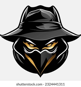 vector illustration of evil bandit