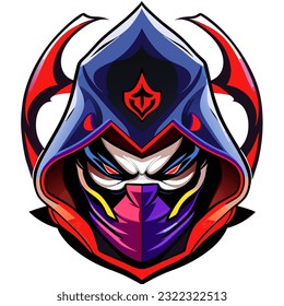 vector illustration of evil bandit monster