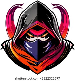 vector illustration of evil bandit monster