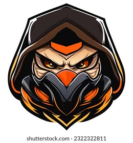 vector illustration of evil bandit monster
