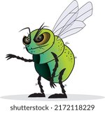 Vector illustration of evil cartoon bug