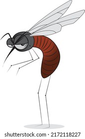 Vector illustration of evil cartoon bug