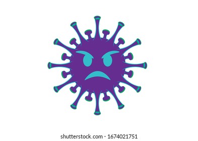 Vektorillustration Illustration des bösen Covid-19-Virus des neuen 2019-nKoV-Coronavirus. Konzept des Ausbruchs von Coronavirus.Infektion mit Coronavirus. Viruszellmikrobe.