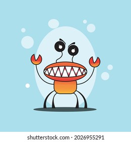 VECTOR ILLUSTRATION OF EVIL CRAB, LOGO
