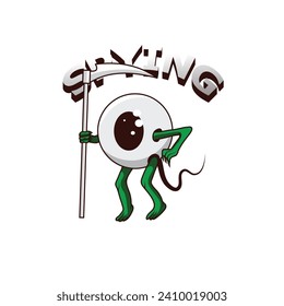ilustración vectorial del ojo malvado sosteniendo una lanza