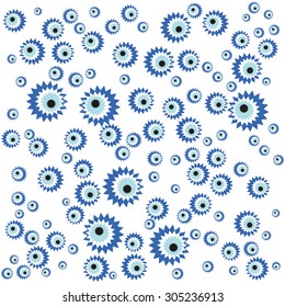 Vector illustration of evil eye. Seamless pattern.