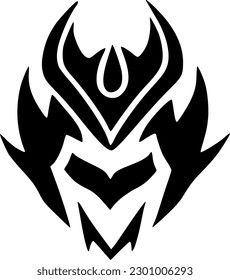 vector illustration of evil face