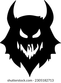 vector illustration of evil face icon