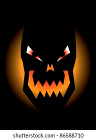 Vector Illustration of an evil grinning skull for Halloween or Fear.