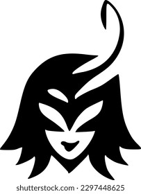 vector illustration of evil head icon