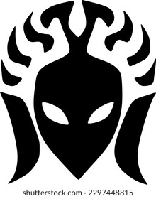 vector illustration of evil head icon