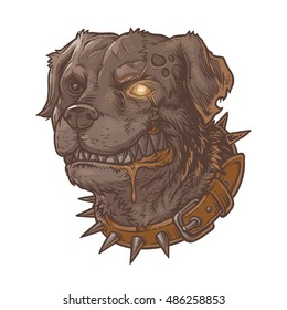 Vector illustration of evil mad dog