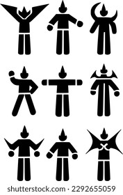 vector illustration of evil man shape