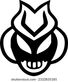 vector illustration of evil monster cartoon
