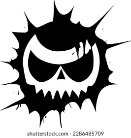 vector illustration of evil monster icon