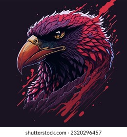 Vector Illustration of an Evil Ninja Eagle Face