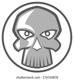 vector Illustration of evil skull. clip art